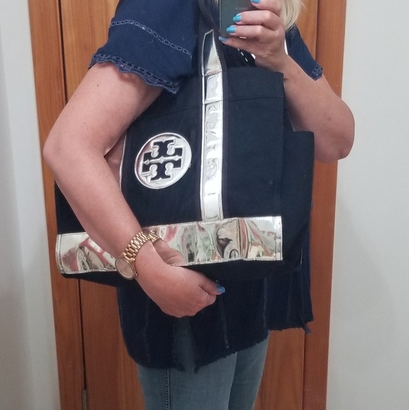 Large Tory Burch Canvas Tote - Picture 14 of 14